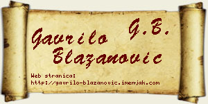 Gavrilo Blažanović vizit kartica